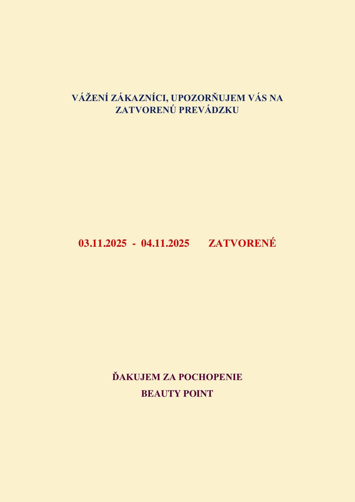 Otváracia doba 2025